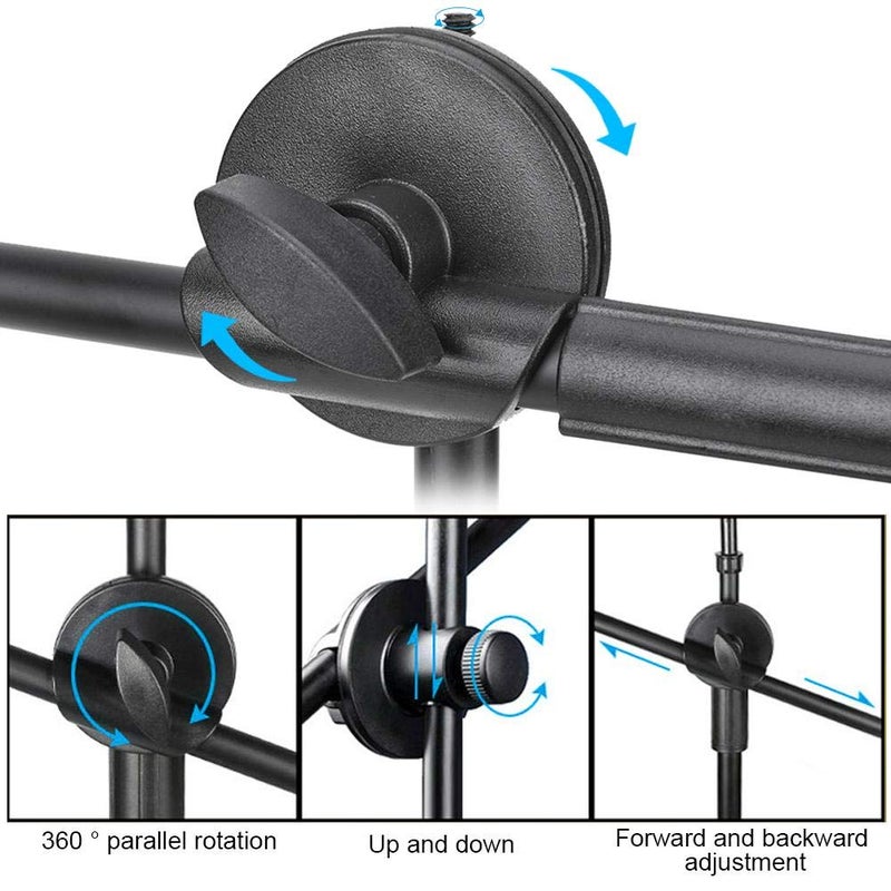 Hilitand Phone Photography Video Bracket Stand,360Â° Rotate Arm Overhead Low Angle Photo Live Recording Desktop Mount Stick Holder Extension Rod Pole,with 5.3-10cm Phone - Image 5